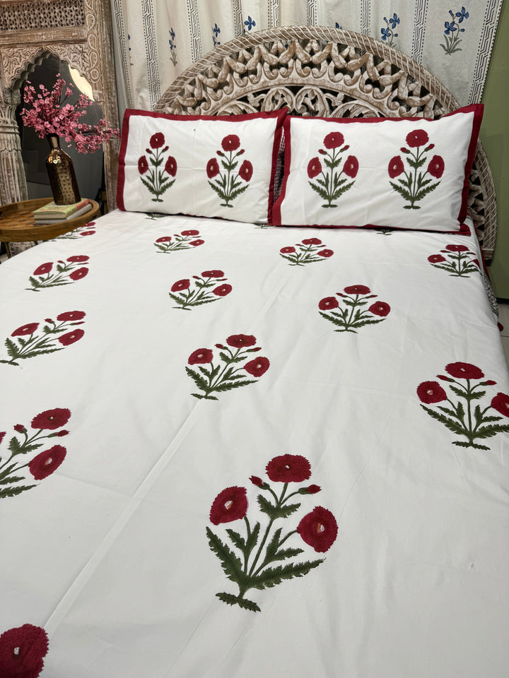 Hand Block Cotton Bedsheet |Gulfam Bedsheet - The Decor Central