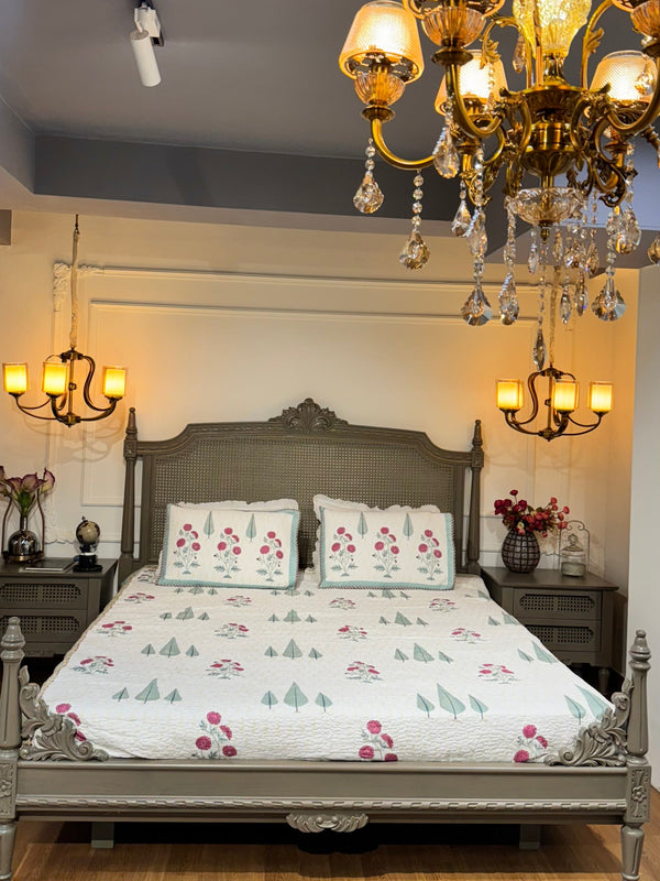 Hand Block Mulmul Cotton Bedspreads | Gulbagh Bedspreads - The Decor Central