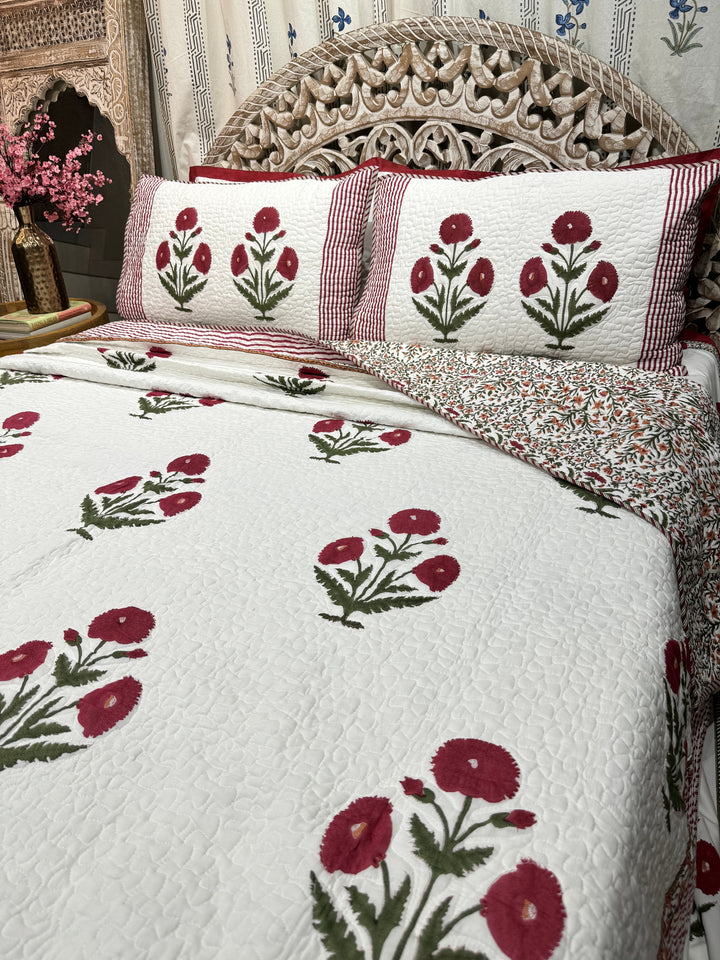 Hand Block Mulmul Cotton Bedspreads | Gulfam Bedspreads - The Decor Central