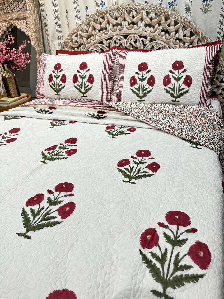 Hand Block Mulmul Cotton Bedspreads | Gulfam Bedspreads - The Decor Central