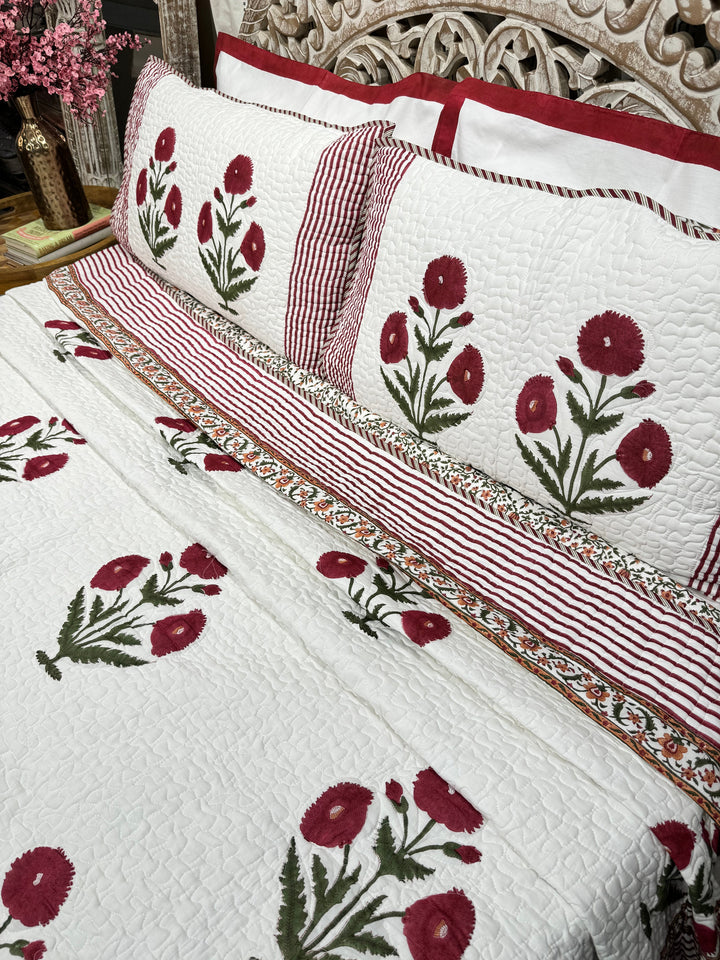 Hand Block Mulmul Cotton Bedspreads | Gulfam Bedspreads - The Decor Central