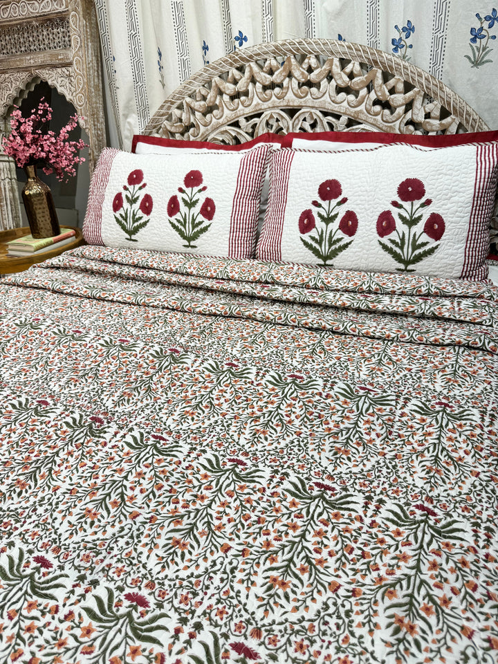 Hand Block Mulmul Cotton Bedspreads | Gulfam Bedspreads - The Decor Central