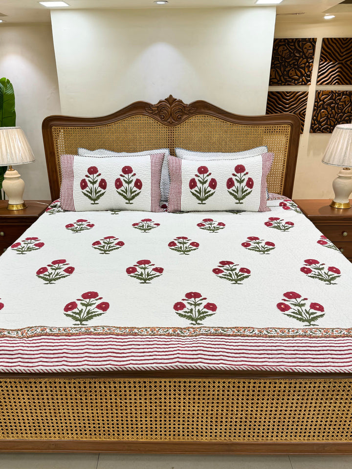 Hand Block Mulmul Cotton Bedspreads | Gulfam Bedspreads - The Decor Central