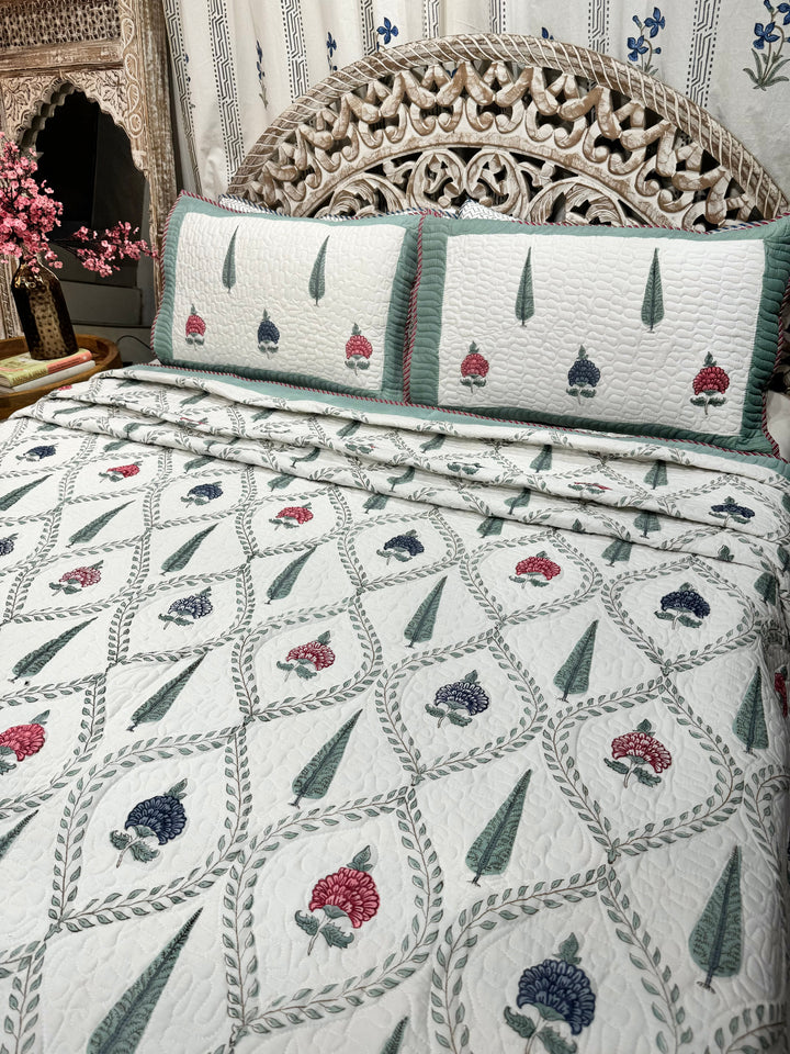 Hand Block Mulmul Cotton Bedspreads | Meher Bedspreads - The Decor Central