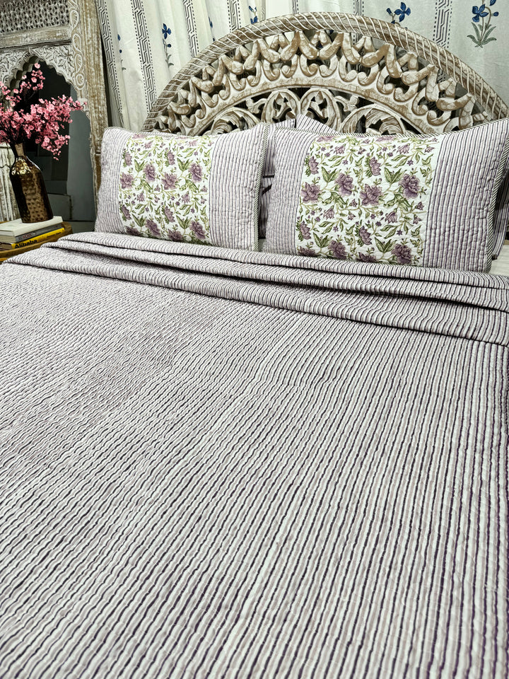 Hand Block Mulmul Cotton Bedspreads | Sage Bedspreads - The Decor Central