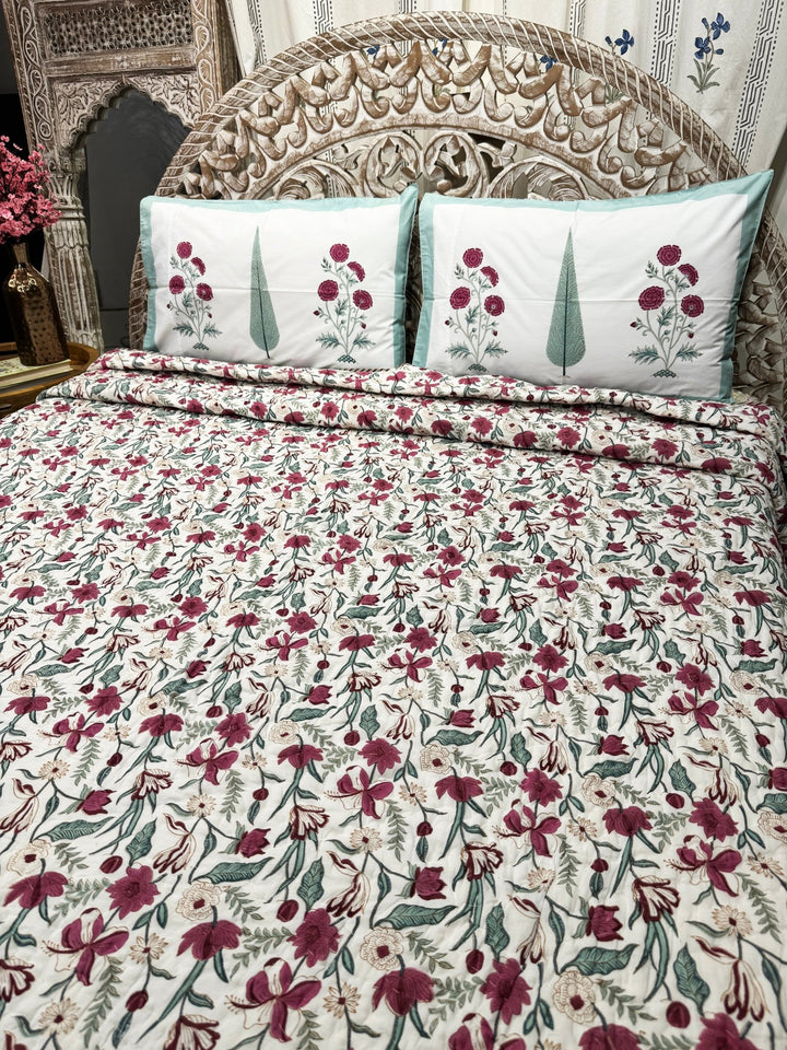 Gulbagh Bedding Set With Super King Bedsheet - The Decor Central