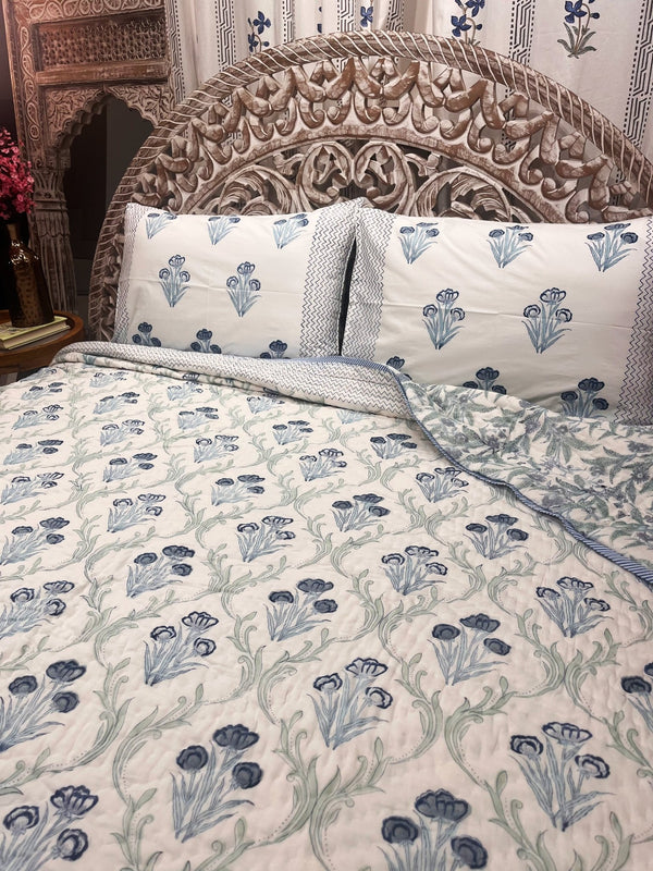 Lily Blue Quilt - The Decor Central