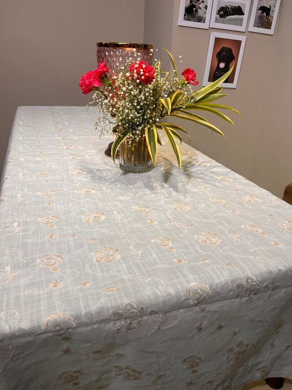 Rose Embroidered Table Cover - The Decor Central